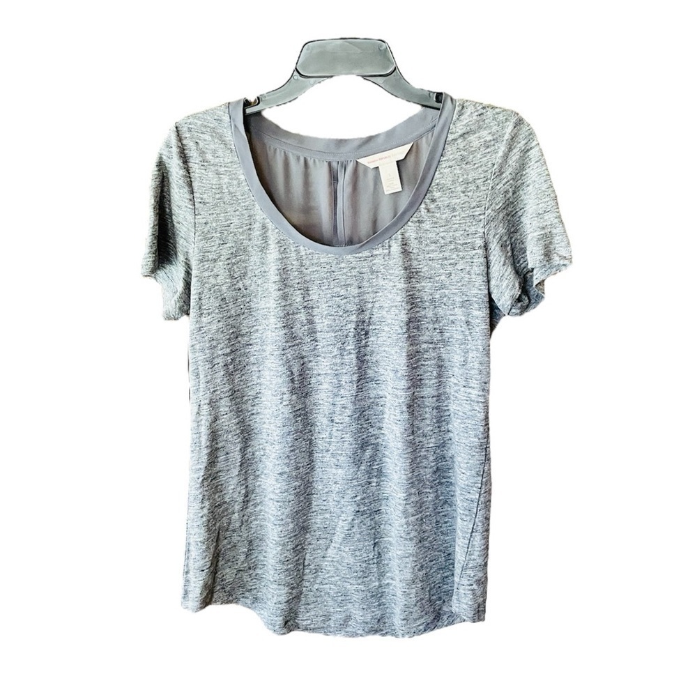 Banana Republic Heritage 100% linen mesh back short sleeve tee SZ S gray